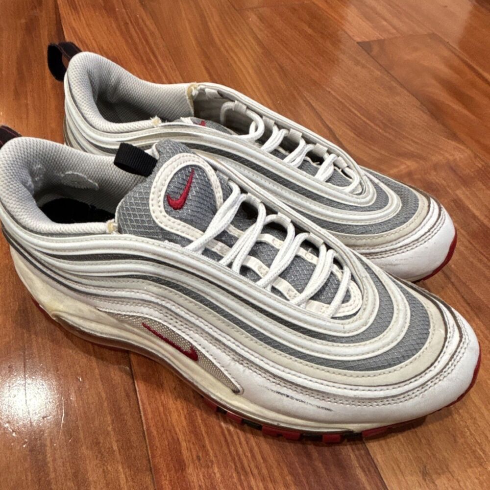 Nike Air Max 97 White Gray with Red Accents